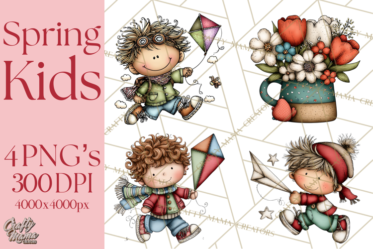Spring Kids Clipart Playing Outdoors, Summer Children Png