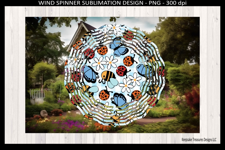 Ladybug Wind Spinner Sublimation Png, Spring Wind Spinner