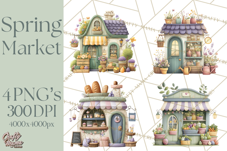 Spring Market Stall PNG Clipart for Invitations, Flower Show