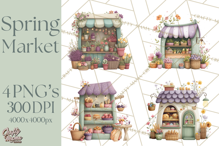 Spring Market Stall PNG Clipart for Invitations, Flower Show