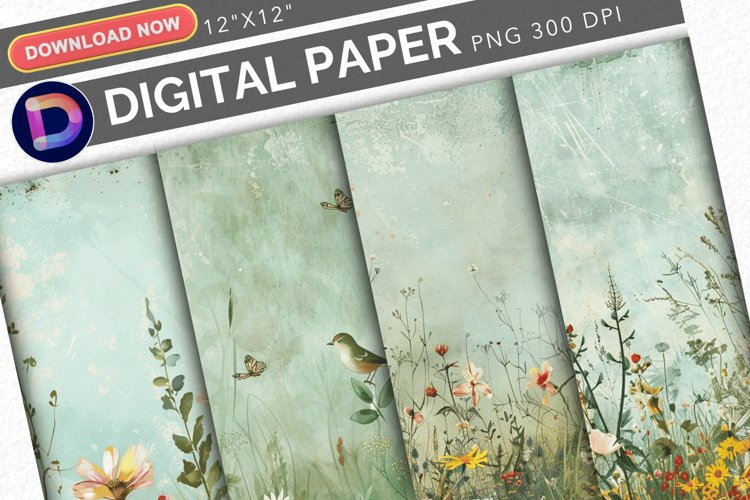 Spring Meadows Printable Digital Paper