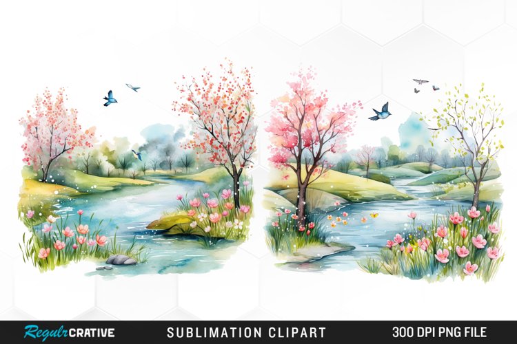 Spring Watercolor Clipart