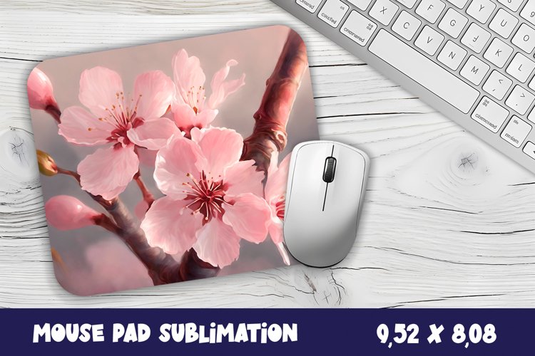 Pink sakura flowers Mouse Pad Sublimation. sakura Flowers