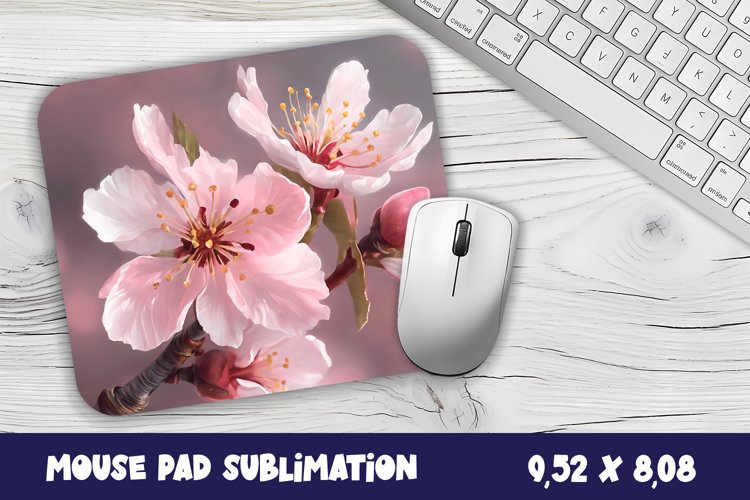 Pink sakura flowers Mouse Pad Sublimation. sakura Flowers