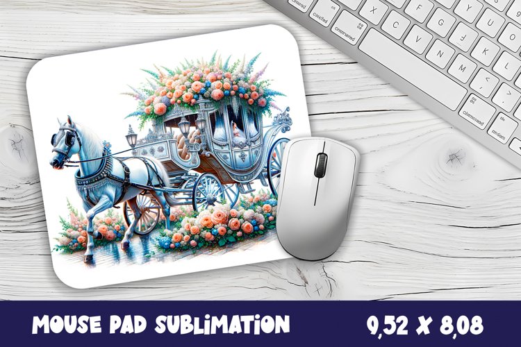 Hors wedding sublimation Mouse pad design, Funny hors mouse example image 1