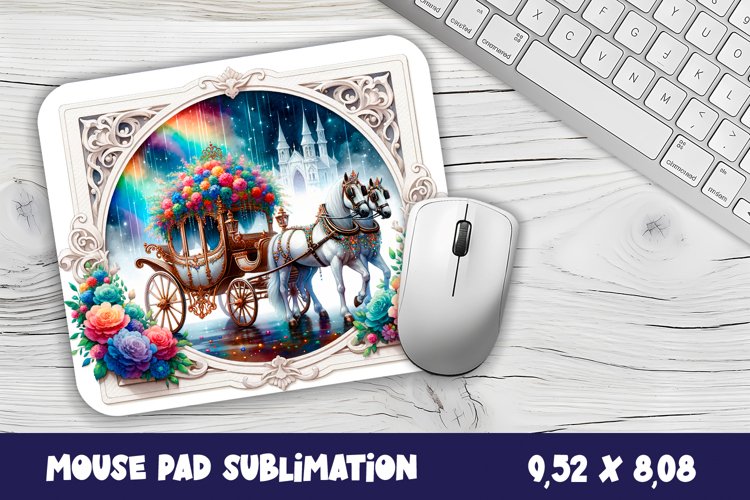 Hors wedding sublimation Mouse pad design, Funny hors mouse example image 1
