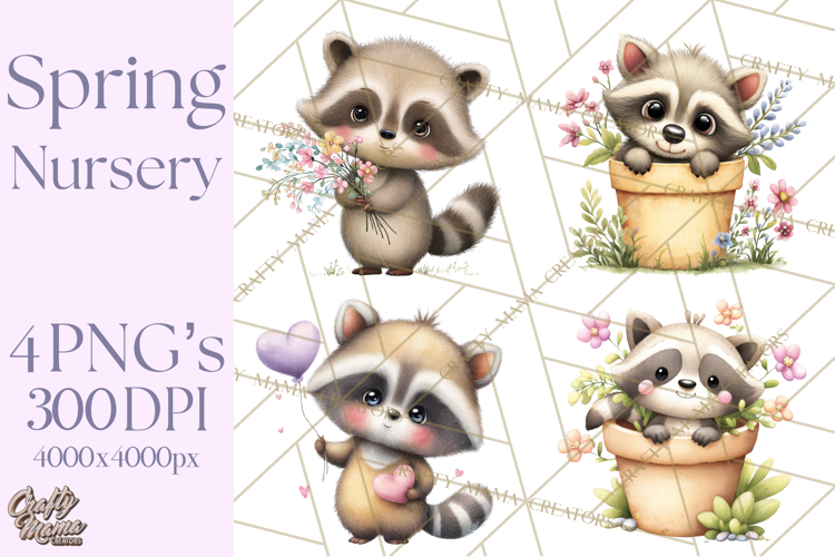 Spring Baby Animal Clipart, Baby Animals PNG, Pastel Nursery