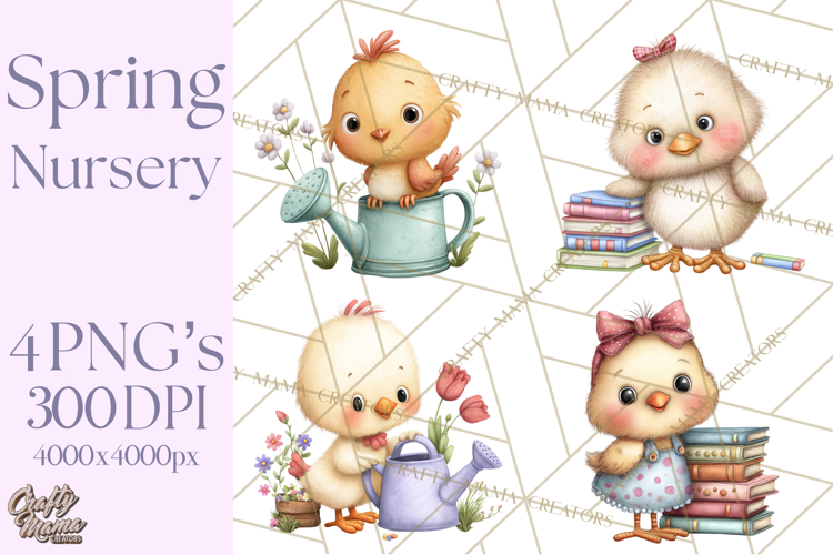 Spring Baby Animal Clipart, Baby Animals PNG, Pastel Nursery