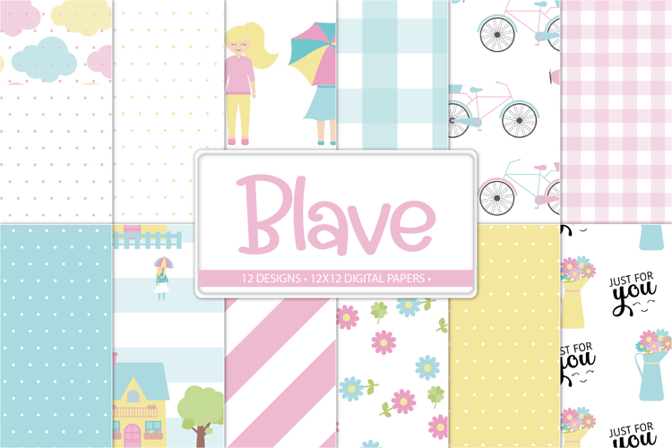 pastel spring digital paper pack for crafts