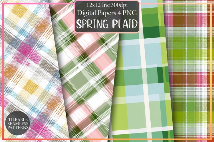Spring Plaid Pattern Design, Sublimation Design