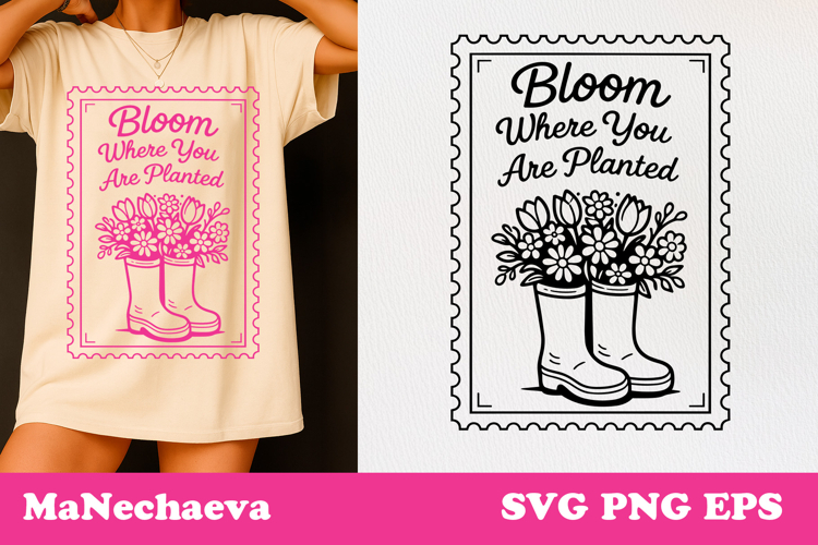 Spring Postal Stamp SVG | Vintage Floral Sublimation