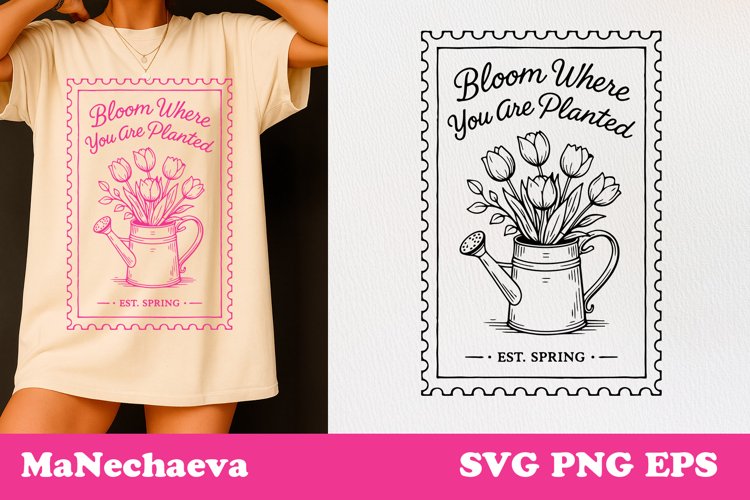 Spring Postal Stamp SVG | Vintage Floral Sublimation