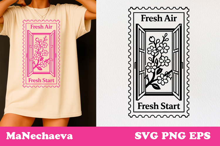 Spring Postal Stamp SVG | Vintage Floral Sublimation