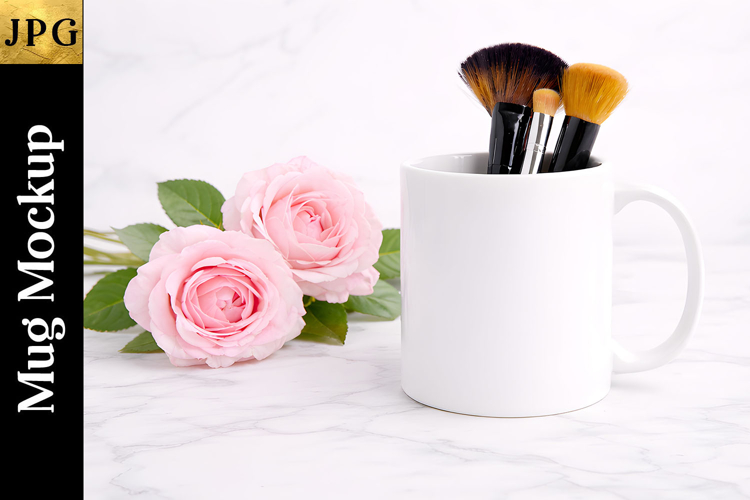Spring Sublimation Mug Mockup | Makeup Coffee Cup JPG