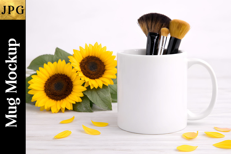 Spring Sublimation Mug Mockup | Makeup Coffee Cup JPG
