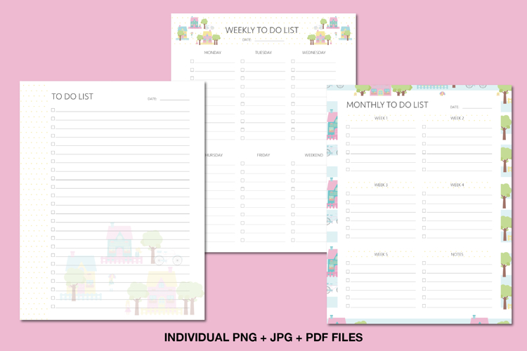 Spring To Do List Printable, Daily Weekly Monthly Planner