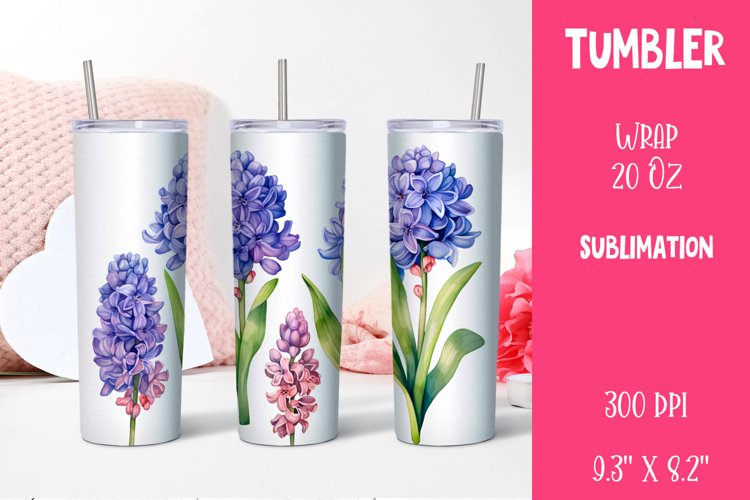 Vintage Hyacinth Flowers Tumbler | Sublimation 20 oz Skinny