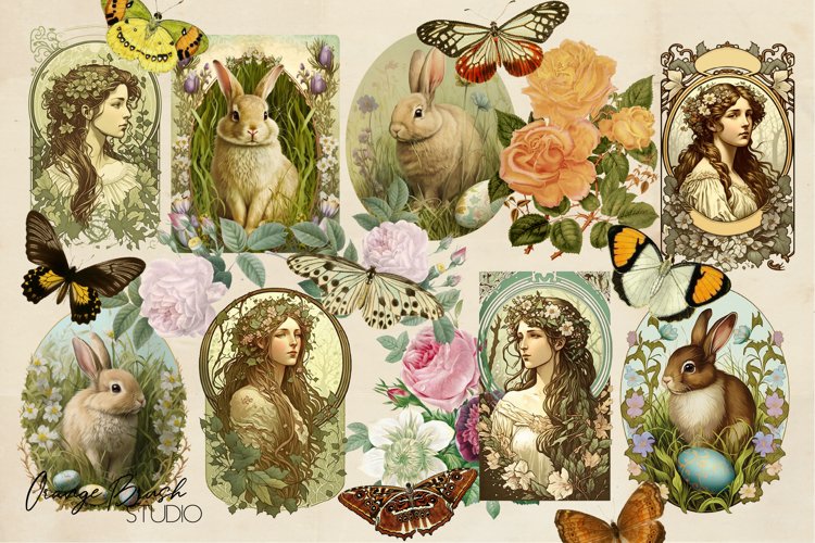 Vintage Bunny Clipart Image 23