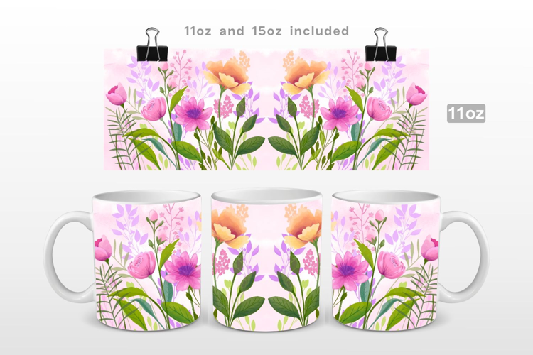 Spring Flowers Sublimation Mug Wrap
