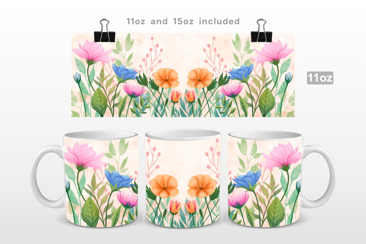 Spring Flowers Sublimation Mug Wrap