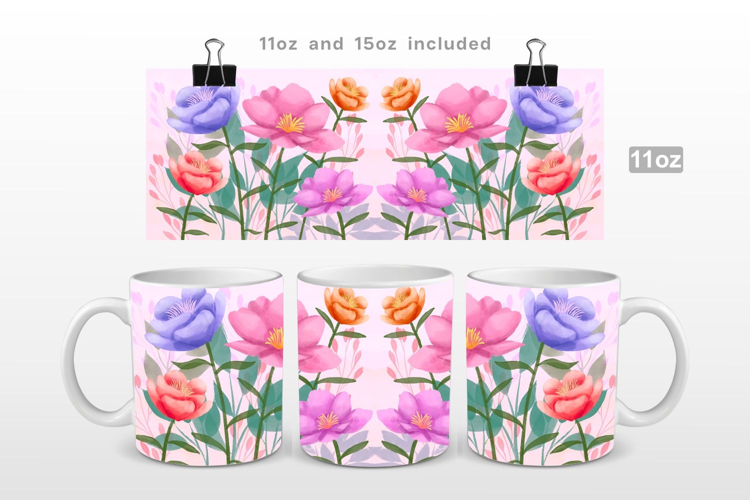 Spring Flowers Sublimation Mug Wrap