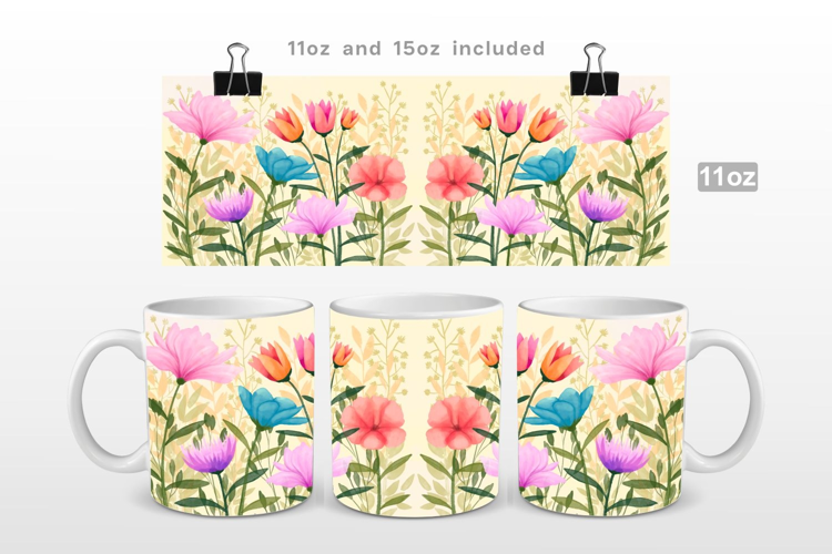 Spring Flowers Sublimation Mug Wrap