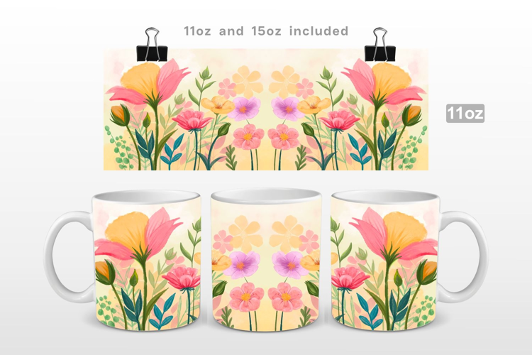 Spring Flowers Sublimation Mug Wrap