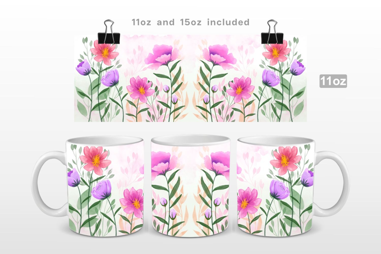Spring Flowers Sublimation Mug Wrap