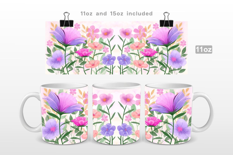 Spring Flowers Sublimation Mug Wrap