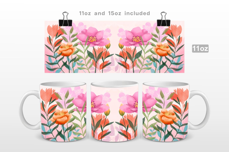 Spring Flowers Sublimation Mug Wrap