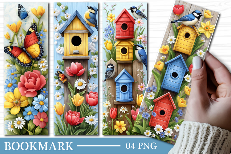 Spring Welcome Birds Bookmark Design