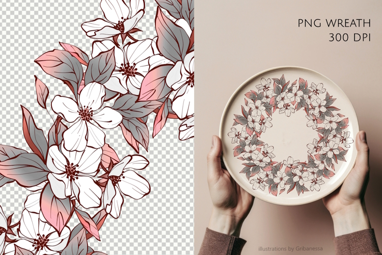 Floral Wreath Clipart Image 2
