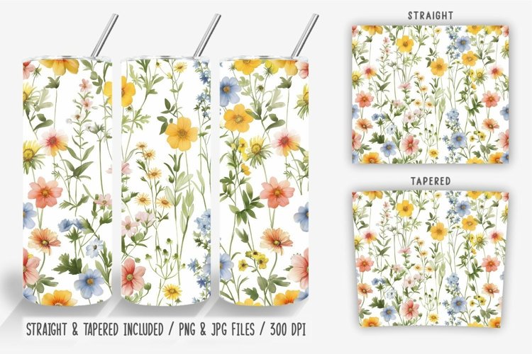 Spring Wildflowers Florals Tumbler Wrap