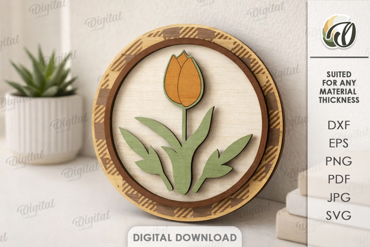 3D Spring Decor Laser Cut. Home Decor SVG