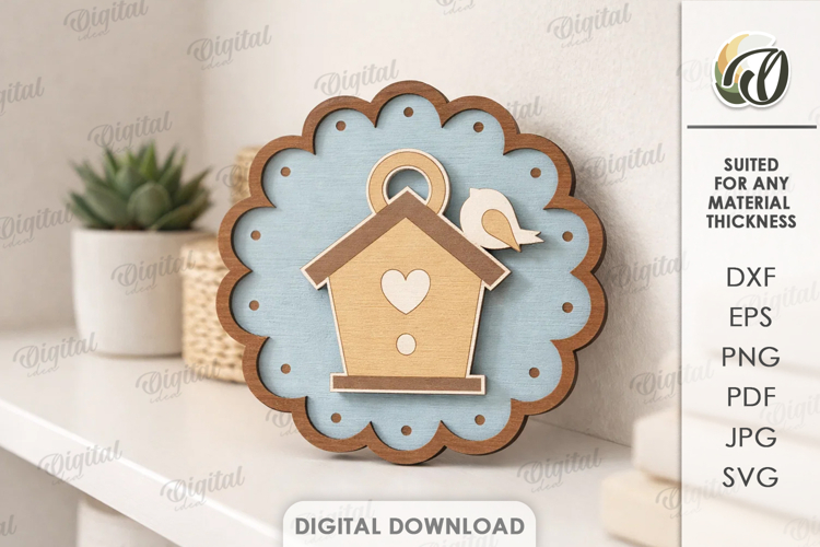 3D Spring Decor Laser Cut. Home Decor SVG