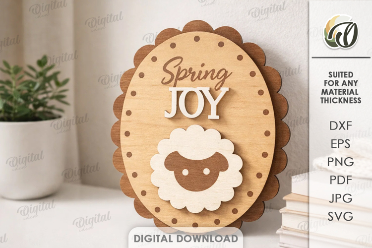 3D Spring Decor Laser Cut. Home Decor SVG