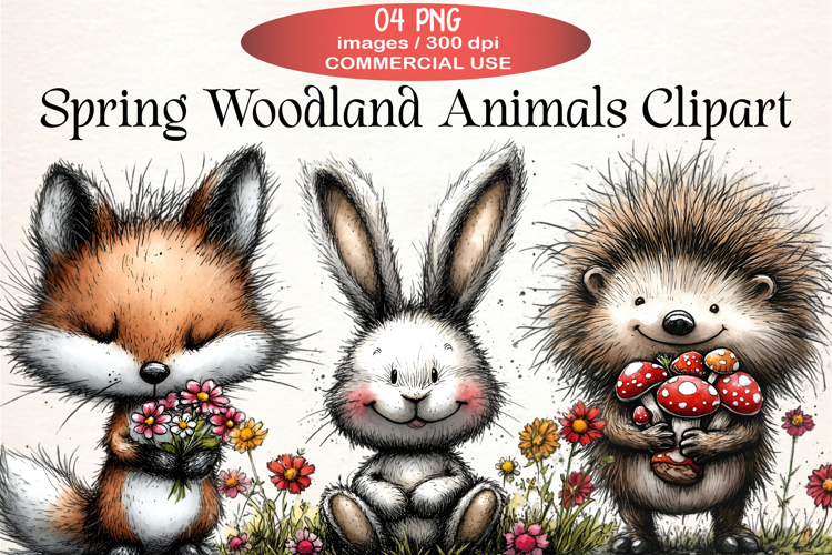 Spring Woodland Animals Clipart