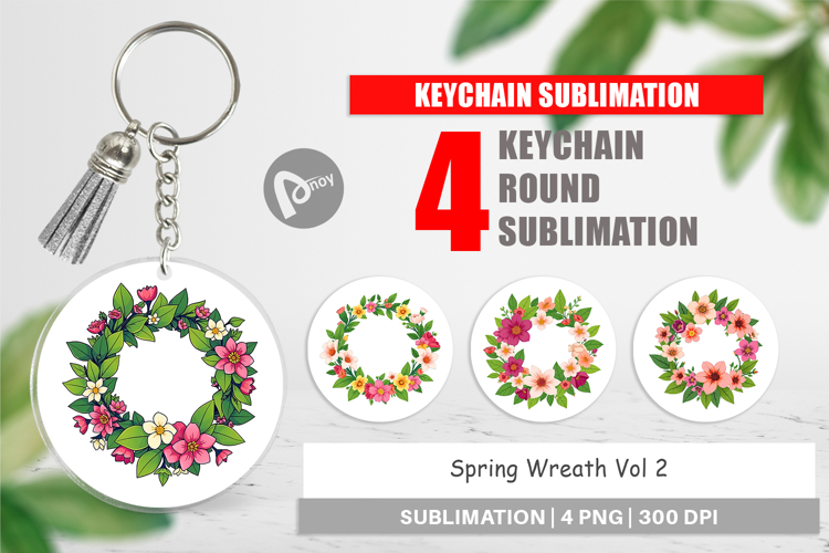 Keychain Spring Wreath