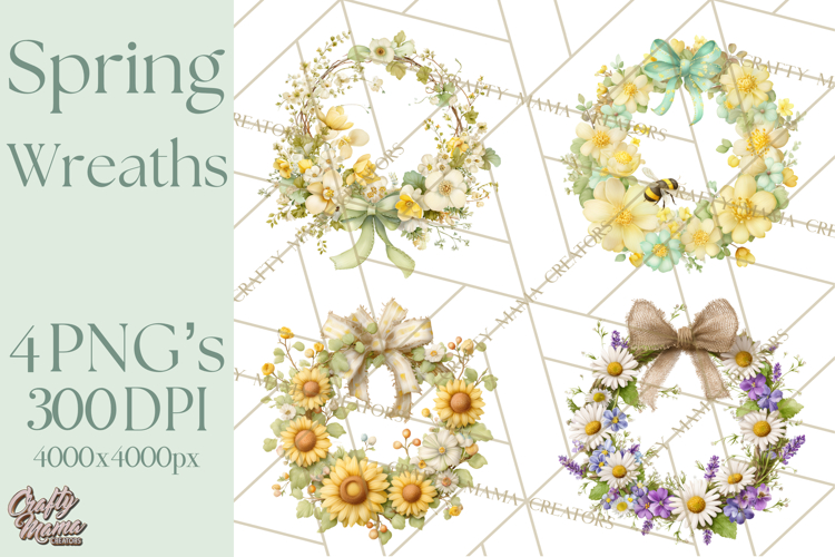 Spring Wreath Clipart PNG, Easter Wreath Clip Art