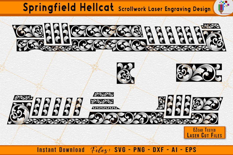 Springfield Hellcat Scrollwork Gun Engraving Design File