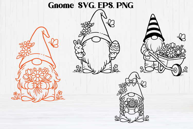 Spring cute gnome SVG | Gnome SVG | Spring clipart PNG