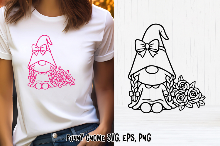 Spring cute gnome SVG | Gnome SVG | Spring clipart PNG