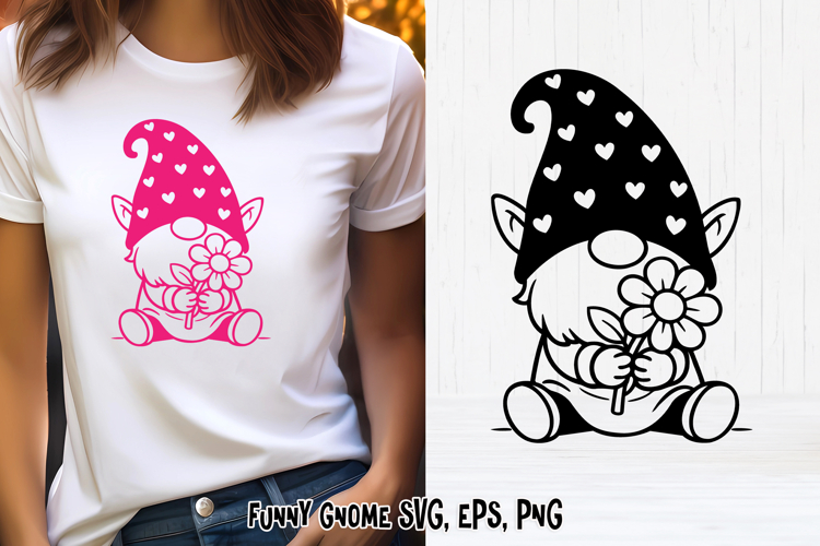 Spring cute gnome SVG | Gnome SVG | Spring clipart PNG