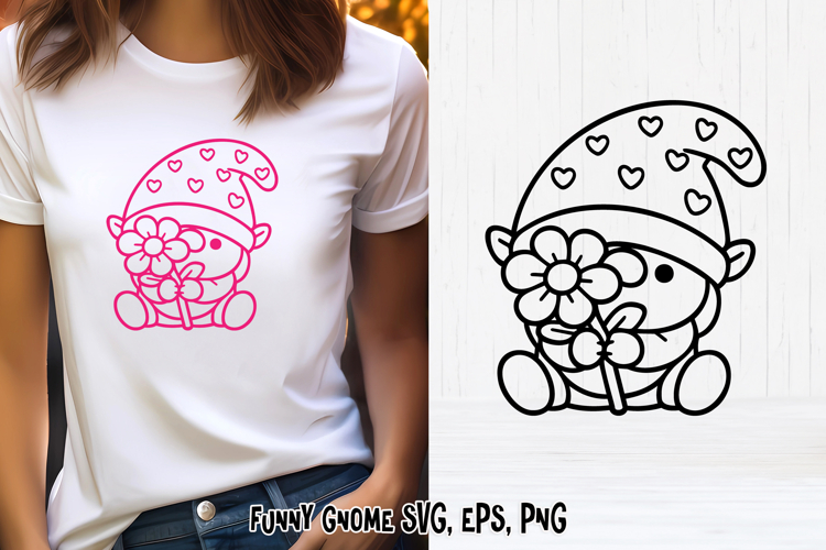 Spring cute gnome SVG | Gnome SVG | Spring clipart PNG