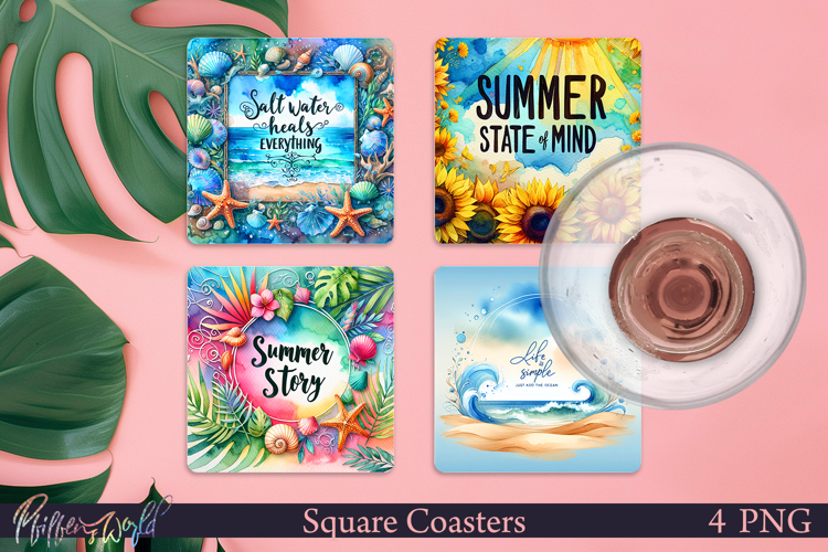 Summer Square Coasters | Beach Quotes | Summer Story