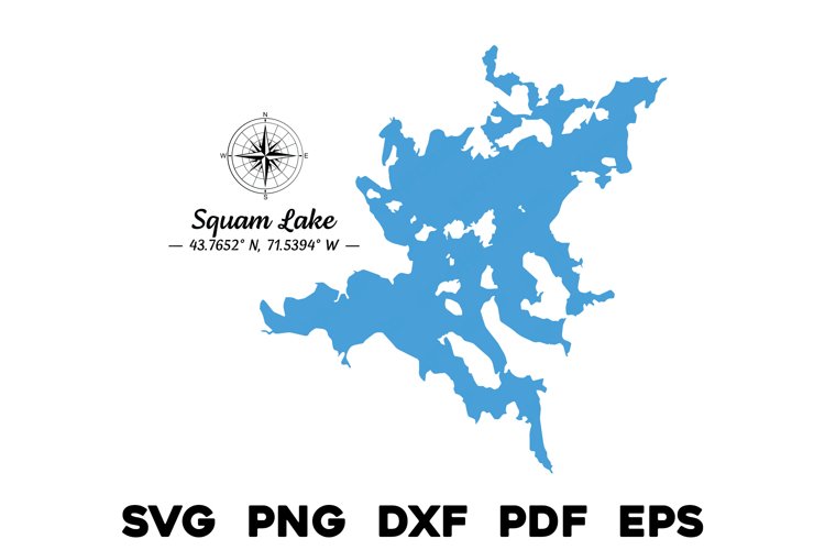 Squam Lake New Hampshire Map with Compass & GPS Coor