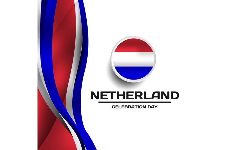 Square banner netherland with abstract wave template design