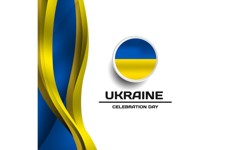 Square banner ukraine with abstract wave template vector
