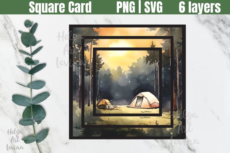 3D Square Card Sublimation example image 1