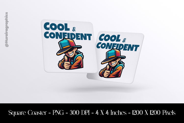 Cool And Confident Square Coaster Sublimation